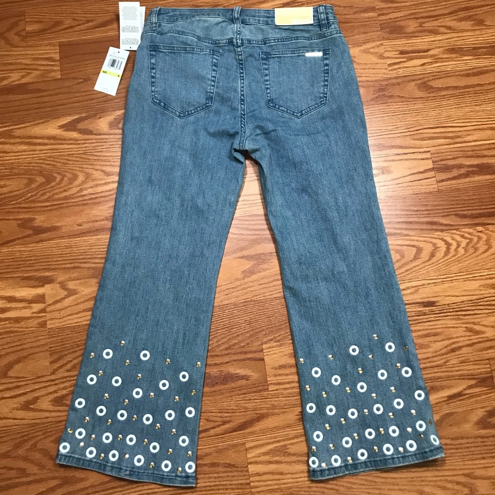 🌸Sale🌸 Michael Kors Jeans Embl Izzy Cropped Flare Slim Women's JS99CPL6TW - Picture 4 of 8